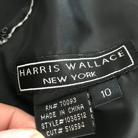 Harris Wallace New York V-Neck Black Dress with Detailed Backstitch - Picture 4 of 16